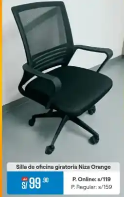 Promart Niza orange silla de oficina giratoria oferta