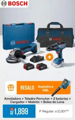 Promart Bosch amoladora + taladro percutor oferta