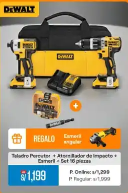 Promart Dewalt taladro percutor + atornillador de impacto oferta
