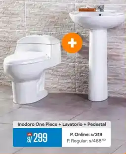 Promart Inodoro one piece + lavatorio + pedestal oferta