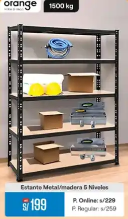 Promart Orange estante metal/madera 5 niveles oferta
