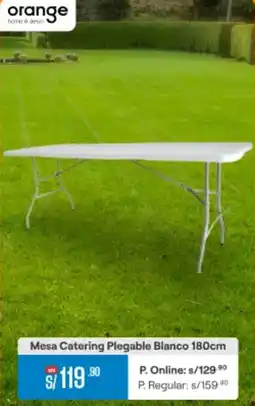 Promart Orange mesa catering plegable blanco oferta