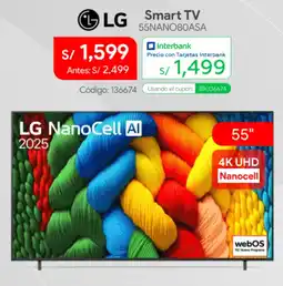 Hiraoka Lg smart tv 55" oferta