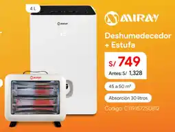 Hiraoka Miray deshumedecedor + estufa oferta