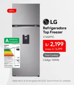 Hiraoka Lg refrigeradora top freezer oferta