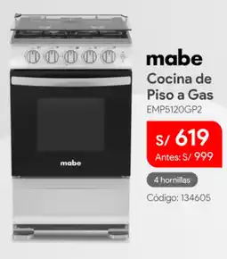 Hiraoka Mabe cocina de piso a gas oferta