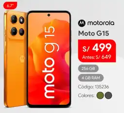 Hiraoka Motorola moto G15 oferta