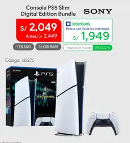 Hiraoka Sony consola ps5 slim digital edition bundle oferta