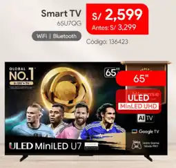 Hiraoka Hisense smart tv 65" oferta