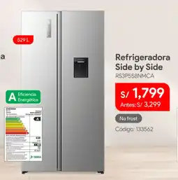 Hiraoka Hisense refrigeradora side by side oferta