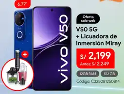 Hiraoka Vivo V50 5G+ licuadora de inmersión miray oferta