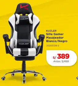 La Curacao Kuzler silla gamer masajeador blanco/negro oferta