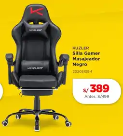 La Curacao Kuzler silla gamer masajeador negro oferta