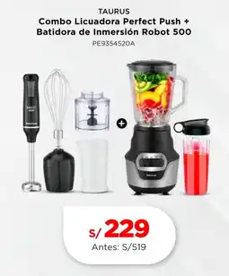 La Curacao Taurus combo licuadora perfect push + batidora de inmersión robot 500 oferta