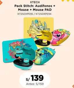 La Curacao Xtech pack stitch: audífonos + mouse + mouse pad oferta