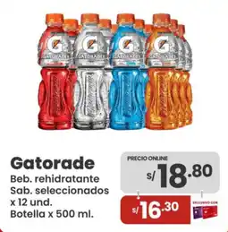 Vega Gatorade beb. rehidratante sab. seleccionados oferta