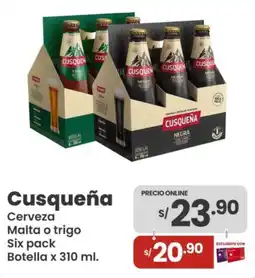 Vega Cusqueña cerveza malta o trigo oferta