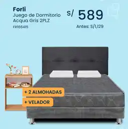 Tiendas EFE Forli juego de dormitorio acqua gris oferta