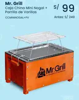Tiendas EFE Mr. grill caja china mini nogal + parrilla de varillas oferta