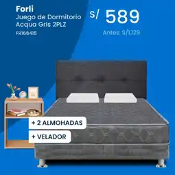 Tiendas EFE Forli juego de dormitorio acqua gris oferta