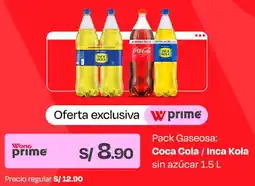 Wong Coca cola / inca kola sin azúcar oferta