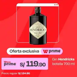 Wong Hendricks gin botella oferta