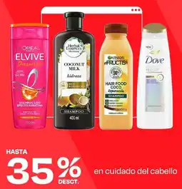Wong Oreal, herbal essences, garnier, dove en cuidado del cabello oferta