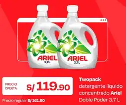 Wong Ariel twopack detergente líquido concentrado oferta