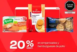 Wong En empanizados y hamburguesas de pollo oferta