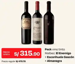 Wong El enemigo pack vino tinto oferta