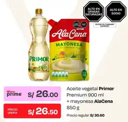 Wong Primor aceite vegetal premium + mayonesa alacena oferta