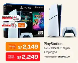 Wong Playstation pack ps5 slim digital + 2 juegos oferta