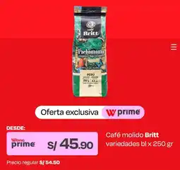 Wong Britt café molido variedades bl oferta