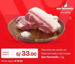 Wong San fernando panceta de cerdo en tiras con piel y con hueso oferta