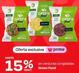 Wong Green food en verduras congeladas oferta