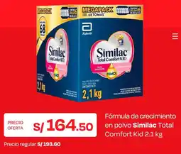 Wong Similac fórmula de crecimient en polvo total comfort kid oferta