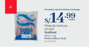 Makro Filete de merluza sin piel seafrost oferta