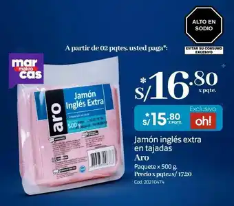 Makro Jamón inglés extra en taj oferta