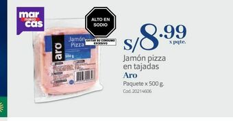 Makro Jamón pizza en tajadas aro oferta