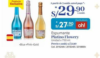Makro Espumante platino flowery oferta