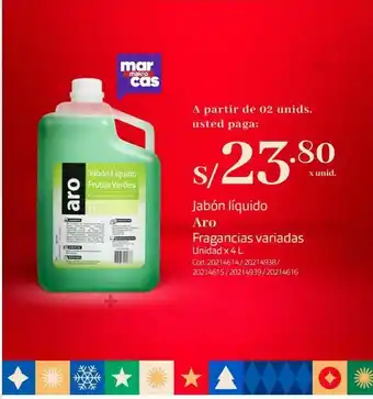 Makro Jabón líquido aro fragancias variadas oferta
