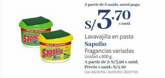 Makro Lavavajilla en pasta sapolio oferta