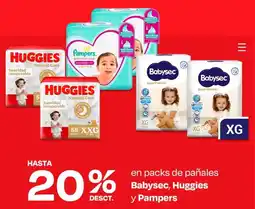 Wong Babysec, huggies y pampers en packs de pañales oferta