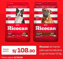 Wong Ricocan alimento para perros adultos original bolsa oferta