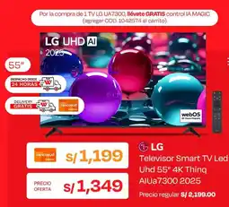 Wong Lg televisor smart tv led uhd 55" oferta