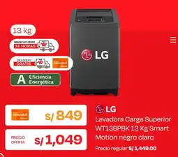 Wong Lg lavadora carga superior oferta