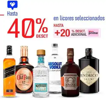 Wong En licores seleccionados oferta