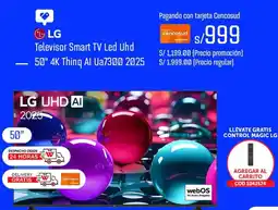 Wong Lg televisor smart tv 50" oferta