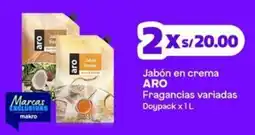 Makro Aro jabón en crema fragancias variadas doypack oferta