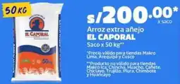 Makro El caporal arroz extra añejo saco oferta